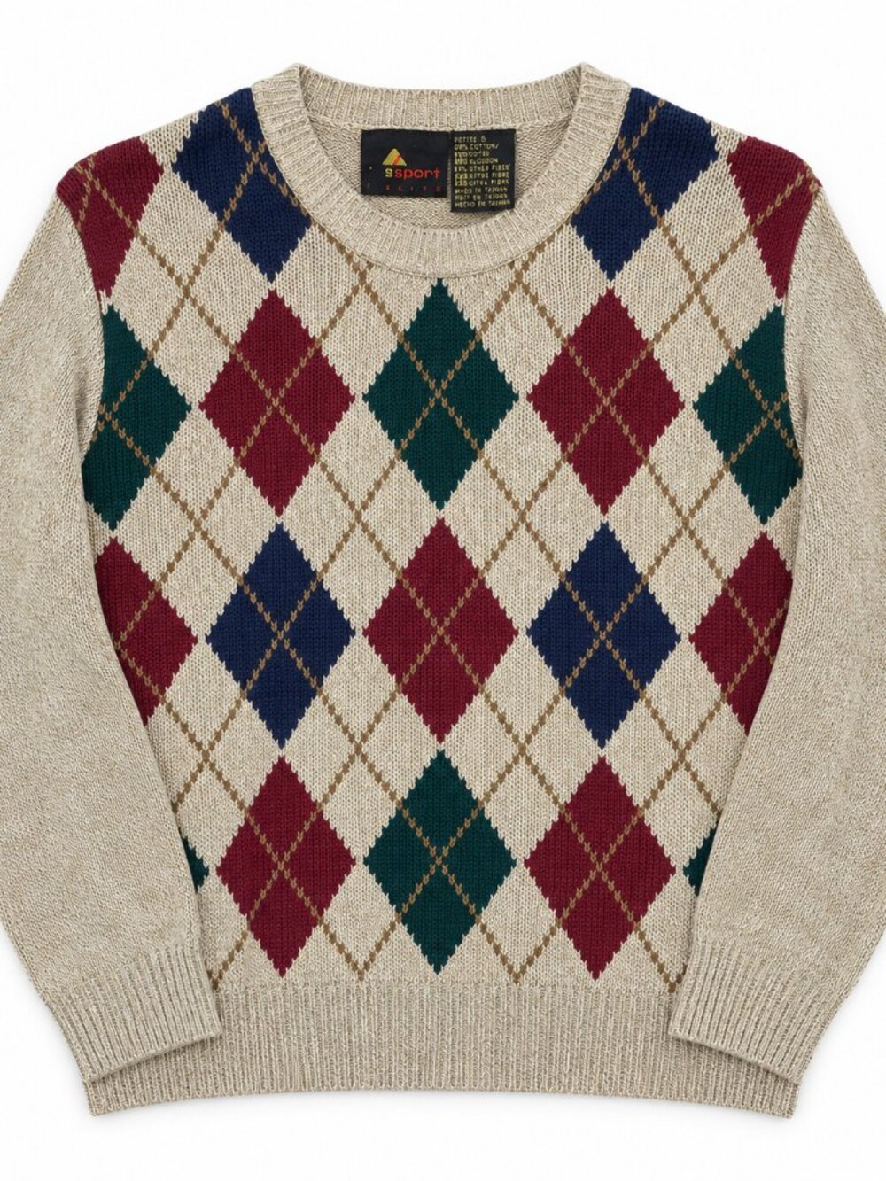 Vintage Argyle Knit Sweater